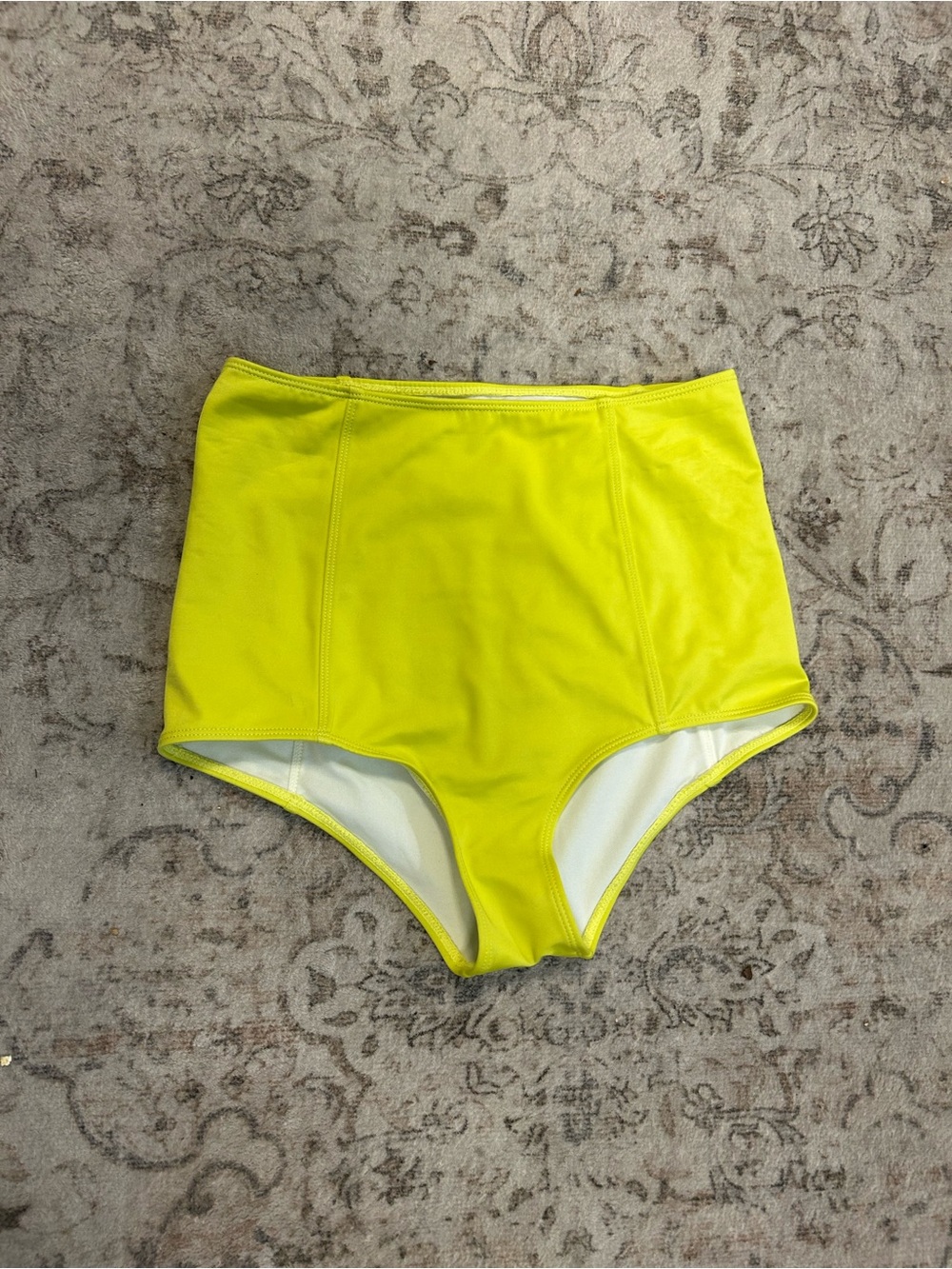 High-Waist Women's Swim Shorts in Neon Yellow